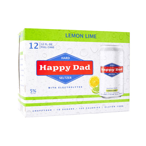 Happy Dad Hard Seltzer Lemon Lime - Beer - 12x 12oz