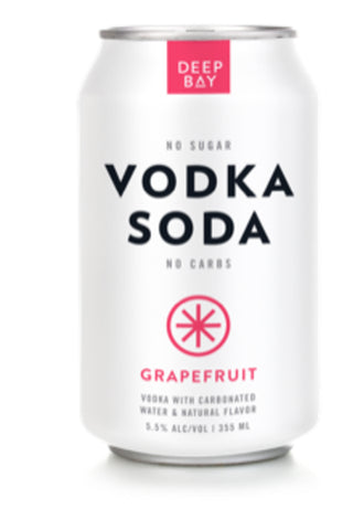Deep Bay Spirits Vodka Soda Grapefruit Flavored - 4x 12oz