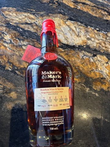 Maker’s Mark Bourbon Wine & Spirits Private Barrel -110.1 Proof .
“Gingerbread Cookies”