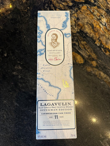 LAGAVULIN ISLAY SINGLE MALT SCOTCH WHISKY OFFERMAN EDITION
CARIBBEAN RUM CASK FINISH
AGED 11YEARS 92 Proof