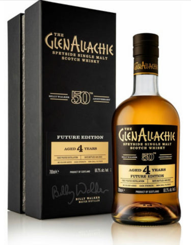 GlenAllachie, 4 Year Old Future Edition Billy Walker 50th Anniversary First Peated Cask Strength Scotch Whisky 120.4 Proof 700ML