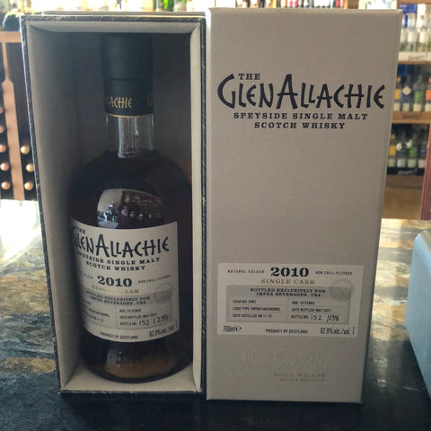 THE GLENALLACHIE 2010 single Cask 10 year virgin oak barrel  CASK 62.9% ABV