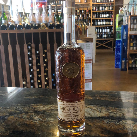 Smoke wagon bourbon small batch clear bottle