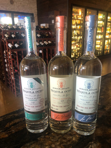 3 Tequila Ocho Bottles 750 ML Combo